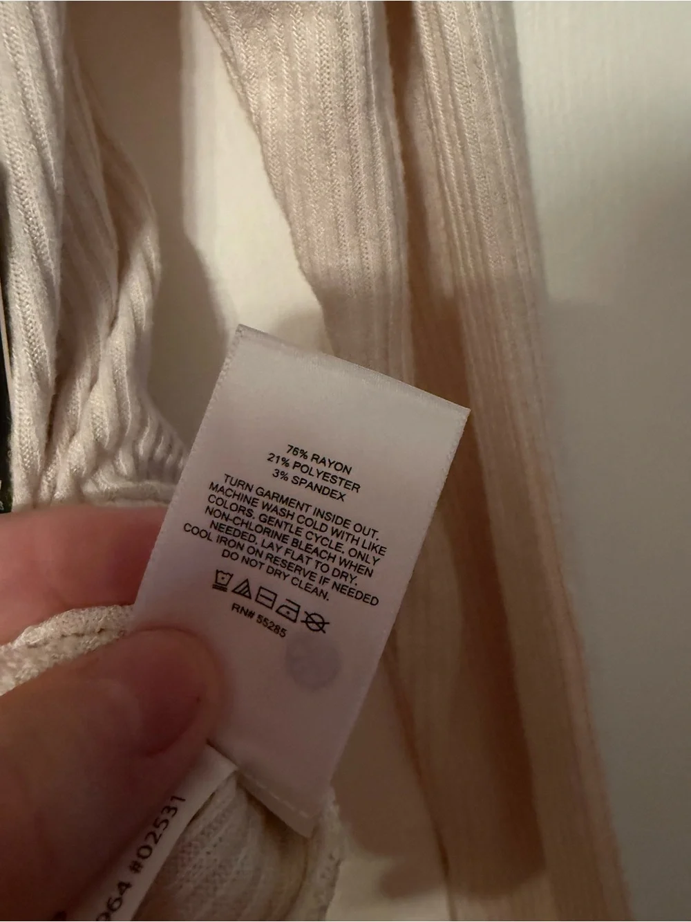 Express Cream Ribbed Wrap Bodysuit - Picture 3 of 6